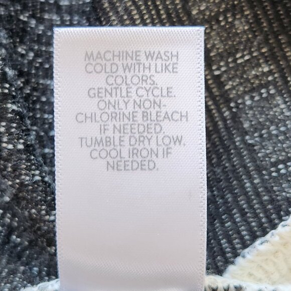 J Jill Black White Textured Knit Boatneck Striped Sweater Fall Cabin Scandi - Picture 6 of 8